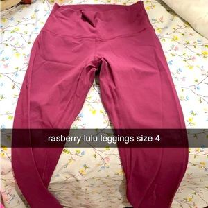 Raspberry lulu leggings size 4 28 inch length